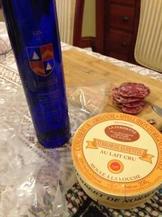 French cheese and saucisson, Six Mile Creek Gin